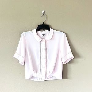 Aritzia Sunday Best Pink Sally Collared Blouse